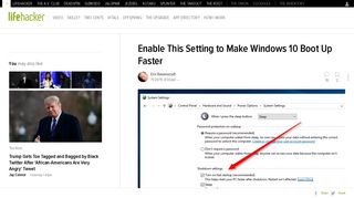 Enable This Setting to Make Windows 10 Boot Up Faster - Lifehacker