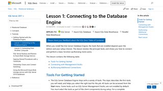 Lesson 1: Connecting to the Database Engine - SQL Server | Microsoft ...