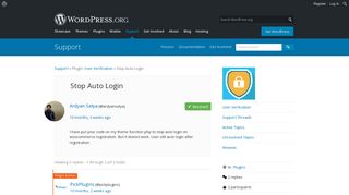Stop Auto Login | WordPress.org