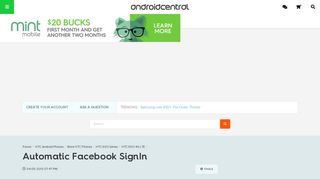 Automatic Facebook SignIn - Android Forums at AndroidCentral.com