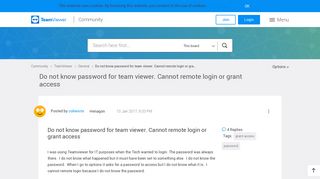 Do not know password for team viewer. Cannot remote login or gra ...