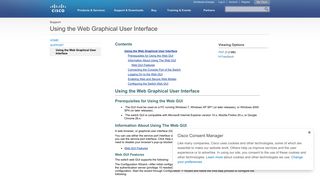 Using the Web Graphical User Interface - Cisco