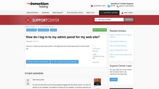 How do i log in to my admin panel for my web site? | InMotion Hosting