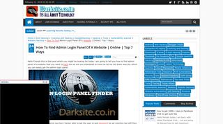 How To Find Admin Login Panel Of A Website | Online | Top 7 Ways ...