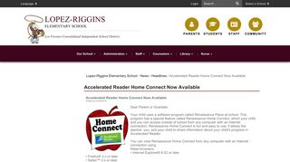 Accelerated Reader Home Connect Now Available - Lopez-Riggins ...