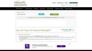How do I log in to Account Manager - Network Solutions