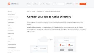 Connect your app to Active Directory - Auth0