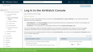 Log In to the AirWatch Console - VMware Docs
