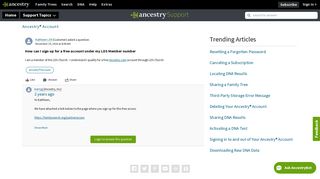 How can I sign up for a free account under my LDS ... - Ancestry Support