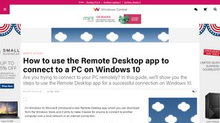 How to use the Remote Desktop app to connect to a PC on Windows 10