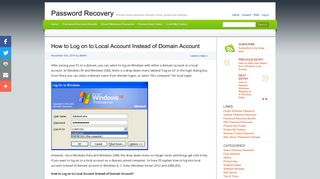 How to Log on to Local Account Instead of Domain Account ...