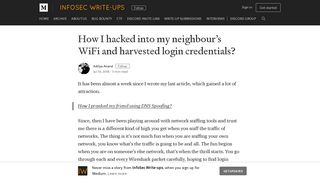 How I hacked into my neighbour's WiFi and harvested login credentials?