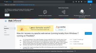 How do I access my apache web-server (running locally) from ...
