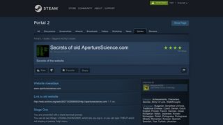 Steam Community :: Guide :: Secrets of old ApertureScience.com
