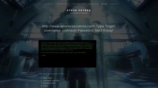 http://www.aperturescience.com/Type “login”