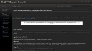 User:AndrewNeo/Analyzing ApertureScience.com - Valve Developer ...