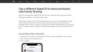 Use a different Apple ID to share purchases with Family Sharing ...