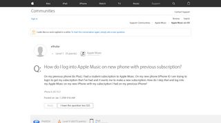 How do I log into Apple Music on new phon… - Apple Community