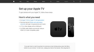 Set up your Apple TV - Apple Support