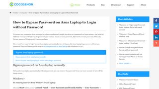 How to Bypass Password on Asus Laptop to Login without Password