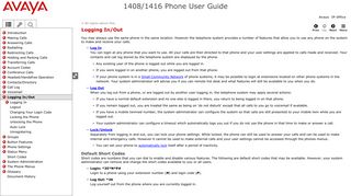 1408/1416 Phone User Guide > Logging In/Out - Avaya