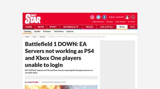 Battlefield 1 DOWN: EA Servers not working as PS4 and Xbox One ...