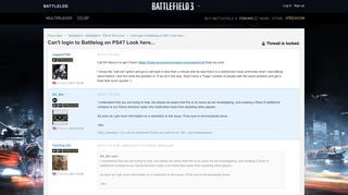 Can't login to Battl - Forums - Battlelog / Battlefield 3