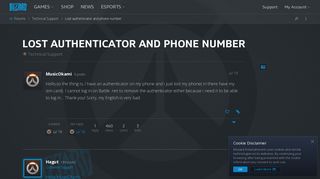 Lost authenticator and phone number - Technical Support ...