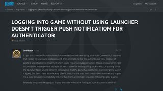Logging into game without using Launcher doesn't trigger Push ...