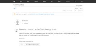 How can I connect to the Canadian app sto… - Apple Community