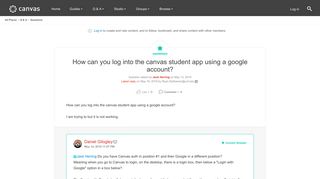 How can you log into the canvas student app usi... | Canvas LMS ...