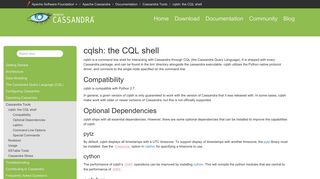 cqlsh: the CQL shell - Apache Cassandra - The Apache Software ...