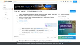 How do I connect to local cassandra db - Stack Overflow