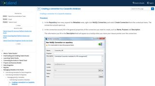Creating a connection to a Cassandra database - Talend Help Center
