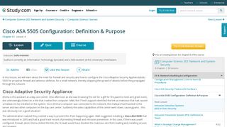 Cisco ASA 5505 Configuration: Definition & Purpose | Study.com