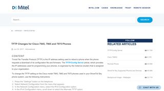TFTP Changes for Cisco 7945, 7965 and 7975 Phones - Mitel