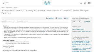 Access the CLI via PuTTY using a Console Connection on 300 ... - Cisco