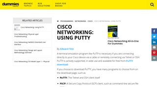Cisco Networking: Using PuTTY - dummies