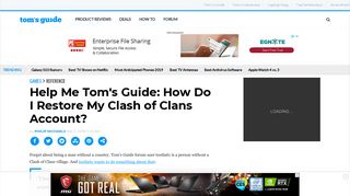 Help Me Tom's Guide: How Do I Restore My Clash of Clans Account?