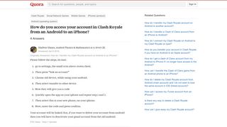 How to access your account in Clash Royale from an Android to an ...