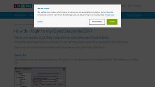 How to login to your Cloud Server via SSH | 123 Reg Support Centre