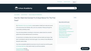 How do I start and connect to a cloud server for the first time ...