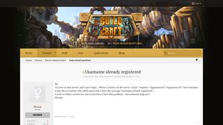 Usarname already registered | GuildCraft Network - Cracked ...
