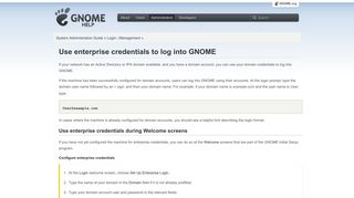 Use enterprise credentials to log into GNOME
