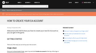 How to create your EA Account - EA Help - Electronic Arts