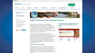 Guest Access | EBSCO Discovery Service