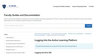 Logging Into the Active Learning Platform | Echo360: Active Learning ...