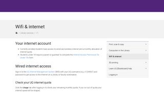 Wifi & internet - Library - University of Queensland