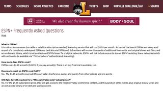 ESPN+ Frequently Asked Questions - Loyola University Chicago ...