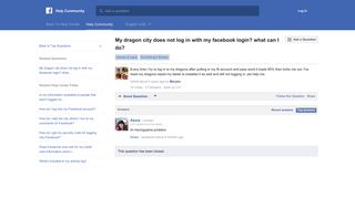 My dragon city does not log in with my facebook login? what can I do ...